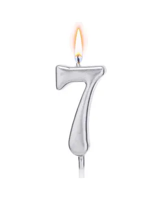 Bougie argentée chiffre 7, une touche festive pour le gâteau