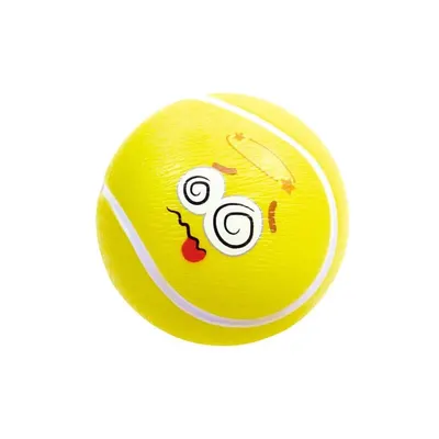 Balle Mousse Rebondissante Jaune Motif Tennis Hape