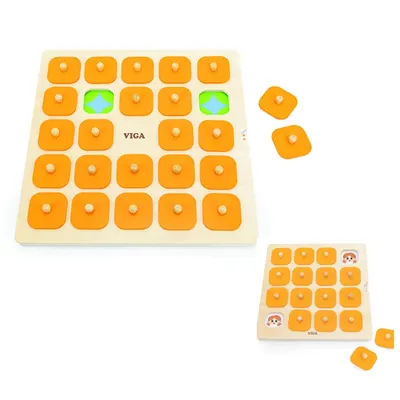 Jeu Mémoire Bois 10 Cartes Motifs Colorés Viga Toys 3 Ans+