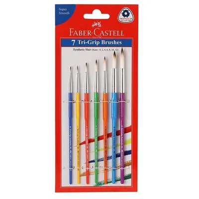 Lot de 7 pinceaux Tri-Grip Ronds Faber-Castell