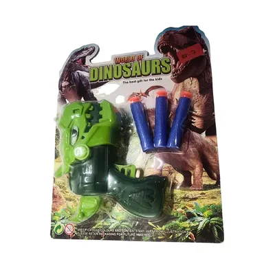 Lance-fléchettes Dinosaure vert avec 3 fléchettes dès 3 ans