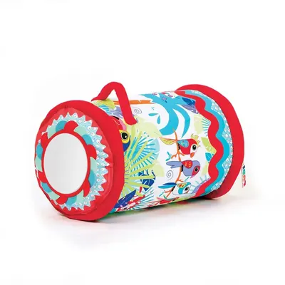 Rouleau d’éveil Jungle avec miroir et billes sonores 6M+
