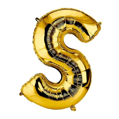 Ballon lettre S doré, finition métallique – 40 cm