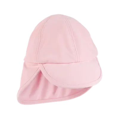 Casquette de bain rose UPF 50+ à rabat pour bébé, 0–9 mois