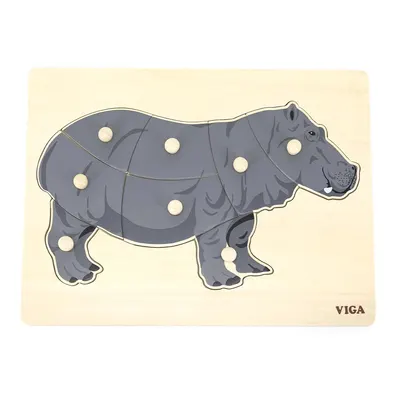 Puzzle Bois Hippopotame Montessori 18M+ Viga