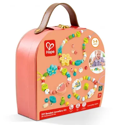 Coffret créatif de bijoux fleuris en perles de bois, 3–8 ans