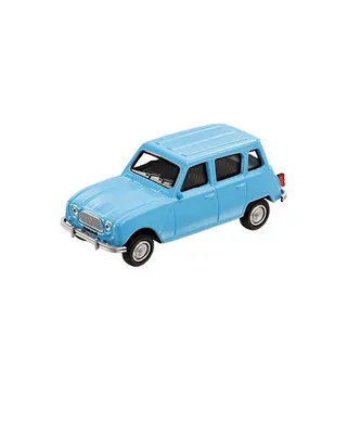 Renault 4 miniature bleu ciel au style rétro