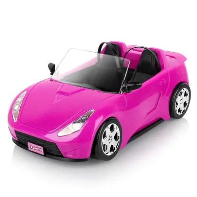 Cabriolet magenta pailleté pour deux poupées, dès 3 ans