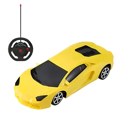 Bolide jaune à télécommande avec commande en forme de volant