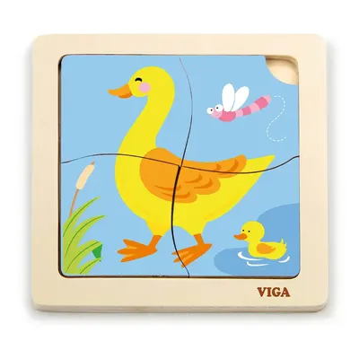 Puzzle Bois Canard Viga Toys 4 Pièces 18 Mois