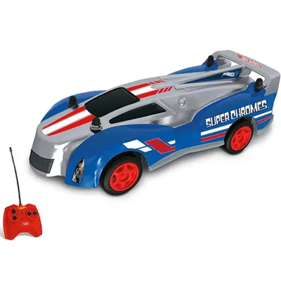 Bolide RC gris argent et bleu avec télécommande