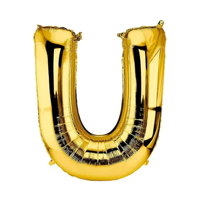 Ballon U doré à finition métallique, 40 cm