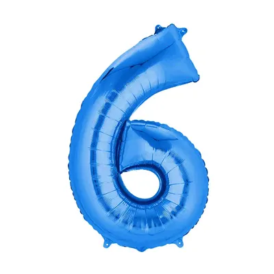 Le chiffre 6 bleu métallisé pour vos fêtes
