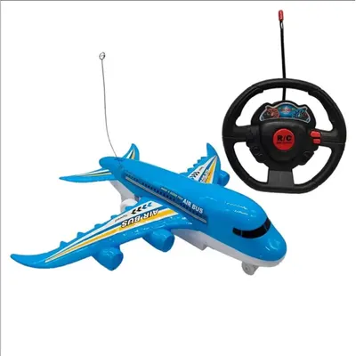 Avion de ligne bleu à piloter avec télécommande-volant, 3A+