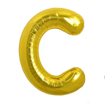 Initiale C en ballon doré, format 40 cm