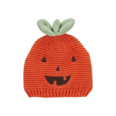 Bonnet bébé citrouille orange au crochet pour Halloween