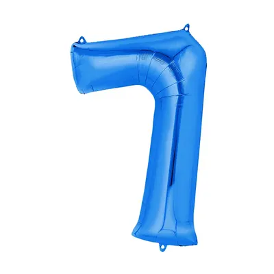 Le sept bleu métallisé, ballon de fête 36 cm