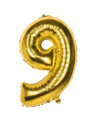 Ballon chiffre 9 doré, éclat de fête