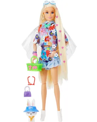 Poupée Extra Flower Power avec lapin et accessoires