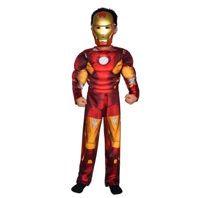 Rouge et or : l’armure Iron Man pour enfant avec masque
