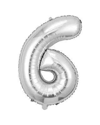 Le chiffre 6 argenté en ballon aluminium – 32 pouces