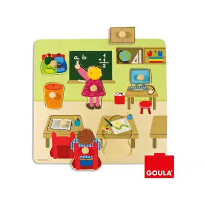 La classe à encastrer : puzzle en bois 7 pièces dès 2 ans