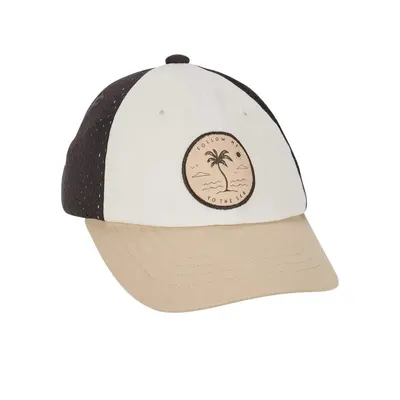 Casquette bébé nude à panneaux contrastés et visière beige – 0–3 mois