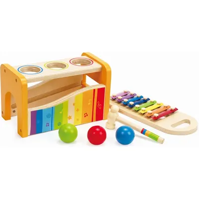 Jeu Musical Bois 2 en 1 Marteau & Xylophone 12M+