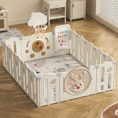 Espace bébé pliable Cerf avec tapis, tableau et panier 158 × 190 cm