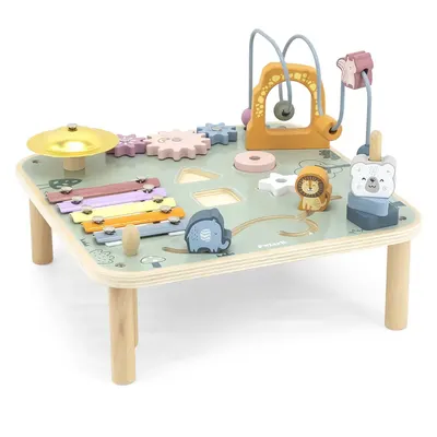 Table Éveil Bois PolarB 8 Activités Labyrinthe et Xylophone 18M+