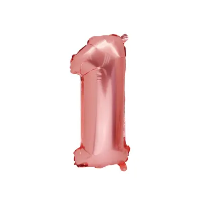 Ballon chiffre un rose gold métallisé, 36 cm
