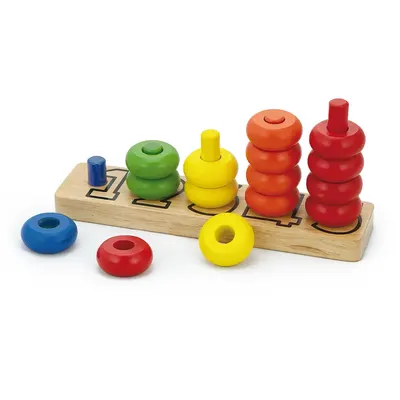 Jeu d'Empilage et Comptage en Bois Viga Toys – Dès 2 Ans