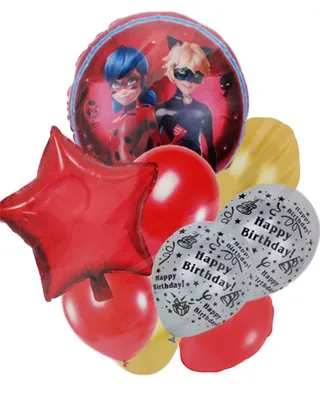 Assortiment Miraculous de 9 ballons pour anniversaire