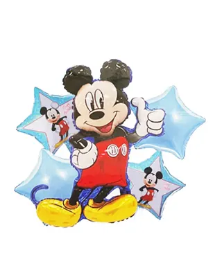 Mickey au centre : cinq ballons pour la fête
