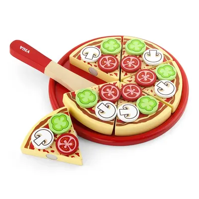 Pizza en Bois à Découper 6 Parts avec Spatule Viga Toys 18M+