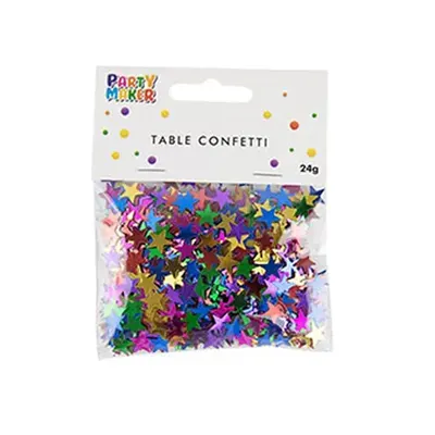 Grandes étoiles multicolores à parsemer – confettis PET 24 g