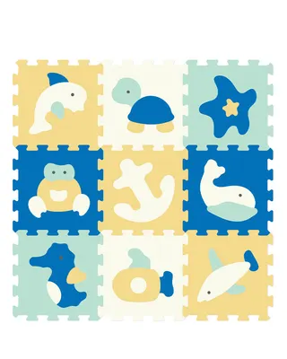 Tapis marin à dalles emboîtables, motifs animaux