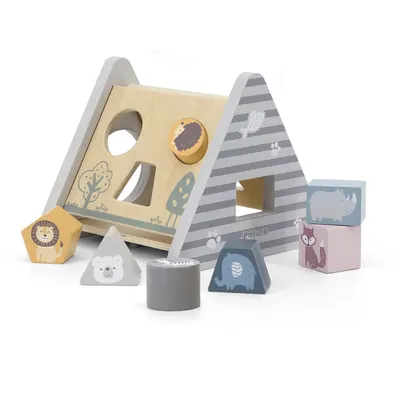 Pyramide à Encastrer Animaux Bois PolarB 6 Formes 24M+