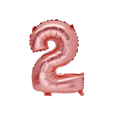 Ballon rose gold numéro 2, format 86 cm