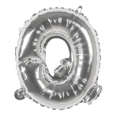 Q argenté : ballon lettre métallique de 40 cm