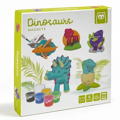 Kit Créatif Aimants Dinosaures à Mouler et Peindre 6 Pièces