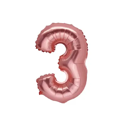 Le chiffre 3 rose gold en grand format – ballon de 86 cm