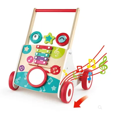 Trotteur Musical Bois avec Xylophone et Tambour 10M+