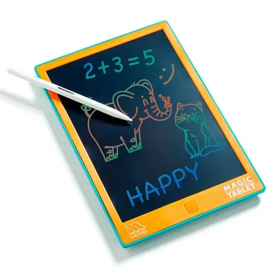 Ardoise numérique LCD avec six pochoirs et stylet, dès 4 ans