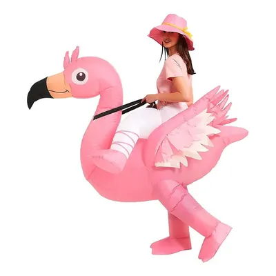 Déguisement flamant rose gonflable avec chapeau assorti