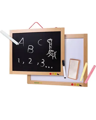 Tableau mural en bois, ardoise et face magnétique dès 3 ans