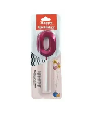 Bougie rose en forme de 0 pour gâteau