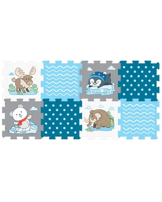 Tapis à assembler aux animaux polaires, 8 dalles