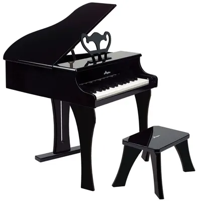 Piano à queue noir Hape avec tabouret, 30 touches dès 3 ans