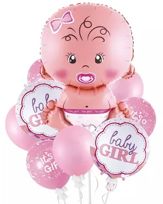Kit de 9 pièces rose pour baby shower « Baby Girl »